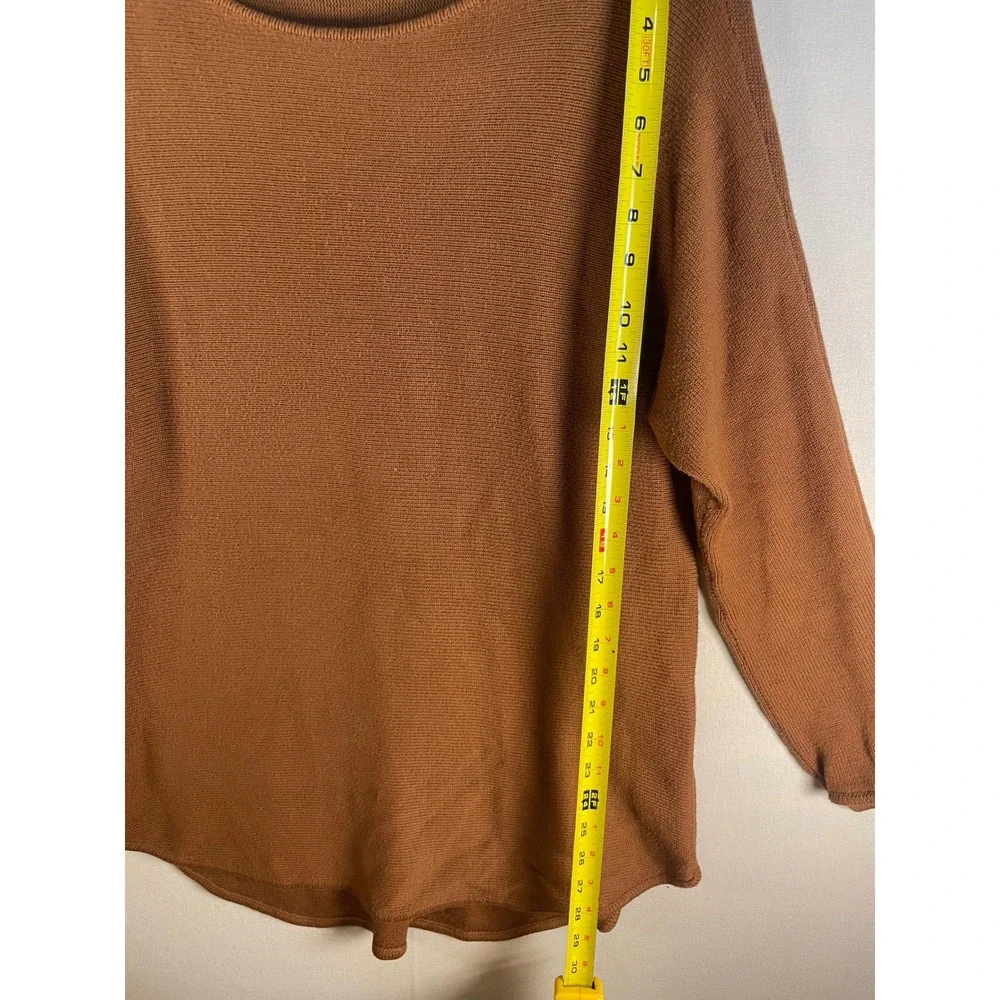 Michael Kors Cognac Brown Side Zip Tunic Sweater Gold Hardware Large